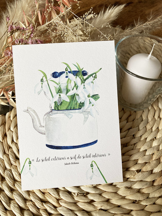 Carte Bouquet Perce-Neige